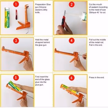 Pistola de calafateo para construcción, herramienta manual, tipo esqueleto